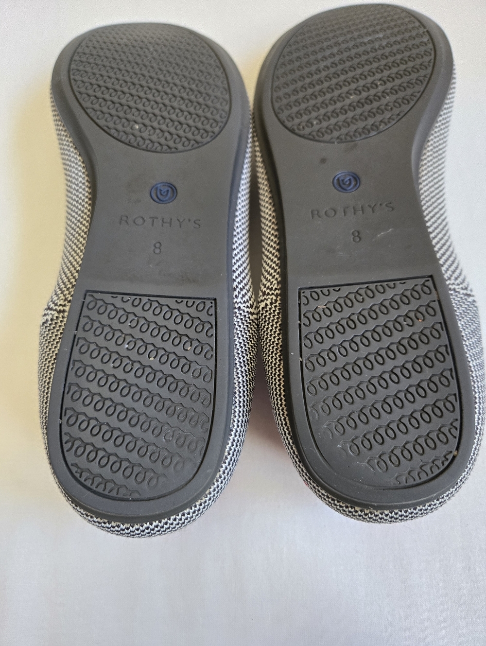 Rothy's The Flat Shoes Shale Cherry Ribbon Ballet Flats Gray Size 8 - Picture 9 of 12